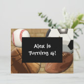 Kinder sport All-Star Birthday Custom Invitation Kaart (Staand voorkant)