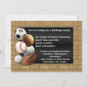 Kinder sport All-Star Birthday Custom Invitation Kaart (Achterkant)