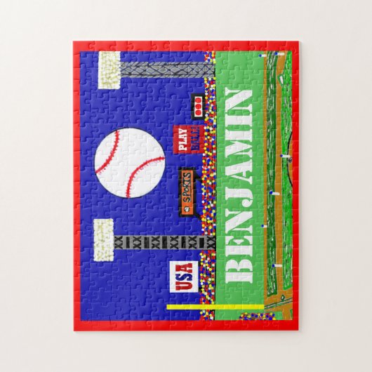Kinder sport Baseball Puzzle Personalized Gift Legpuzzel (Verticaal)