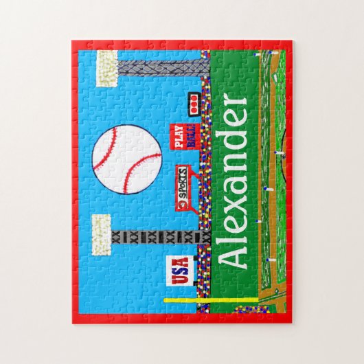 Kinder sport Baseball Puzzle Personalized Gift Legpuzzel (Verticaal)