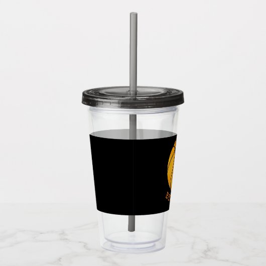 Kinder sport Basketball Athletic Personalized Blac Acryl Drinkbeker (Rechts)