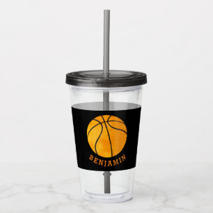 Kinder sport Basketball Athletic Personalized Blac Acryl Drinkbeker