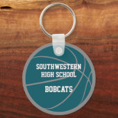 kinder sport partij gunsten blauwgroen grijs baske sleutelhanger (Achterkant)