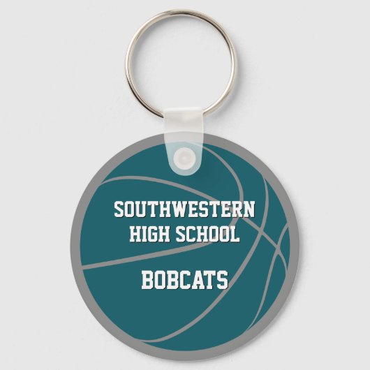 kinder sport partij gunsten blauwgroen grijs baske sleutelhanger (Achterkant)