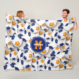 kinder sportruimte blauw oranje voetbal team kleur fleece deken