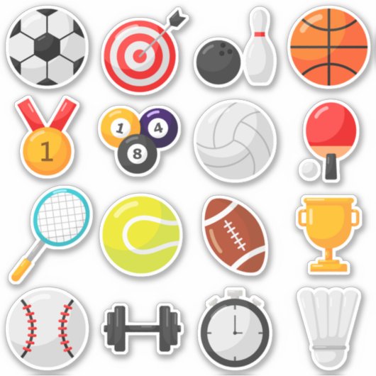 Kinder sportuitrusting sticker (Voorkant)