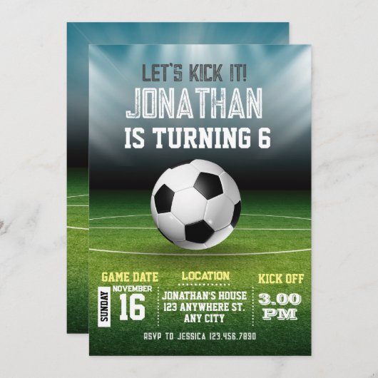 Kinder sportverjaardag kaart (Voorkant / Achterkant)