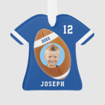 Kinder Sporty Blue Foto Football Jersey Ornament