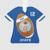 Kinder Sporty Blue Foto Football Jersey Ornament (voorkant)