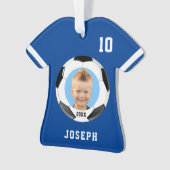 Kinder Sporty Blue Foto Soccer Jersey Ornament (voorkant)