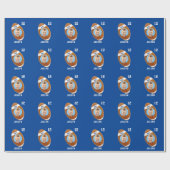 Kinder Sporty Blue Photo Football  Cadeaupapier (Vlak)