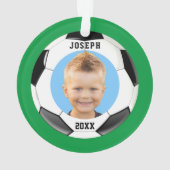 Kinder Sporty Green Photo Soccer Ornament (achterkant)