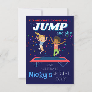 Kinder Sprong Trampoline Park Birthday Invitations Kaart