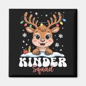 Kinder Squad Reindeer Christmas Lights Cute Winter Magneet (Voorkant)