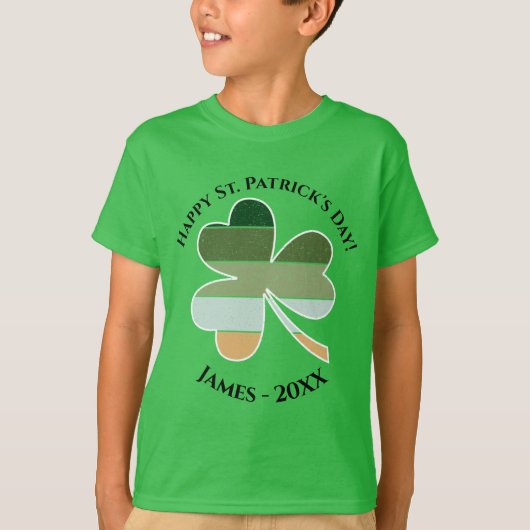 Kinder St. Patrick's Day Distsed Irish Shamrock T-shirt (Voorkant)