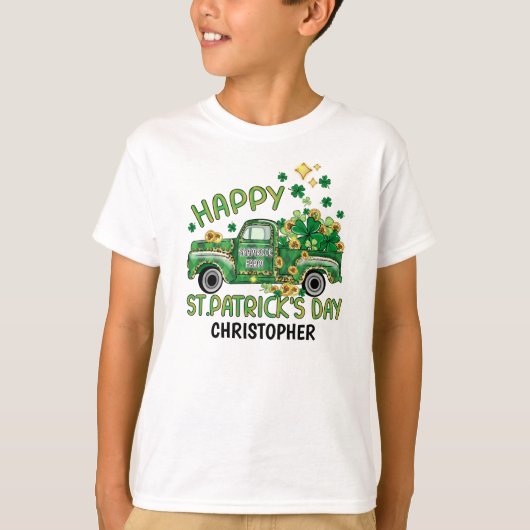 Kinder St. Patricks Day Fun Design Name T-shirt (Voorkant)