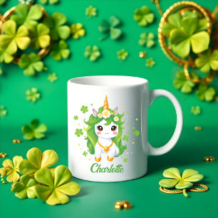Kinder St Patricks Day Lucky Green Unicorn Koffiemok