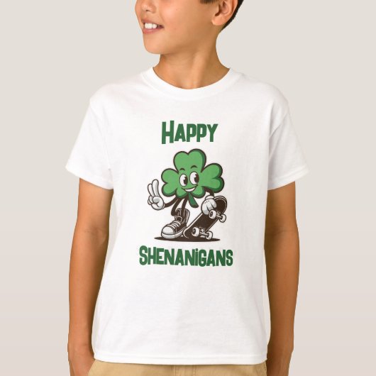 Kinder St Patrick's Day Shenanigans Skateboard T-shirt (Voorkant)