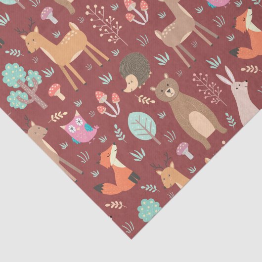 Kinder staartdieren Roodbaarkonijnenvlees Beer Fox Tissuepapier (Detail)