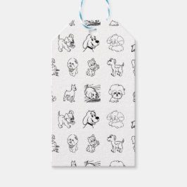 Kinder staartzwarte en witte dieren cadeaulabel