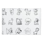 Kinder staartzwarte en witte dieren kussensloop (Achterkant)