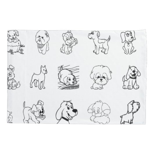 Kinder staartzwarte en witte dieren kussensloop (Achterkant)