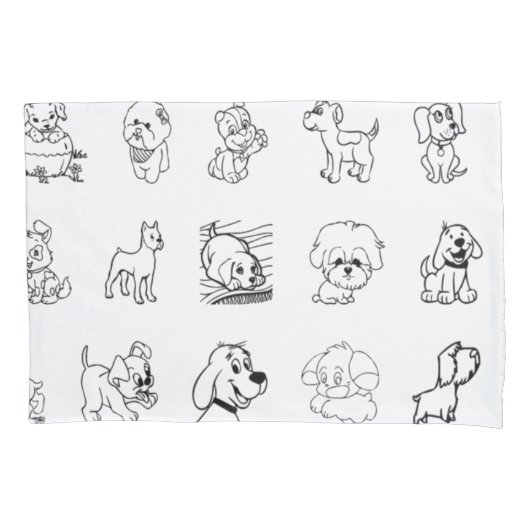 Kinder staartzwarte en witte dieren kussensloop (Voorkant)