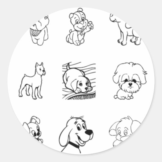 Kinder staartzwarte en witte dieren ronde sticker (Voorkant)