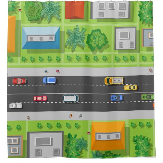 Kinder stadsgordijn douchegordijn (Voorkant)