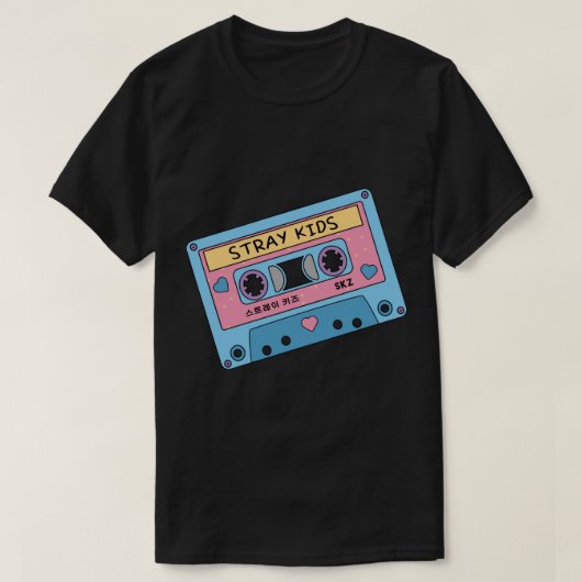 KINDER STAM Pastel Cassettebandje Blauw Pi T-shirt (Design voorkant)