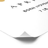 KINDER STAR BLUSH BLUE RAINBOW BABY BIRTH STATS FOTO AFDRUK (Hoek)