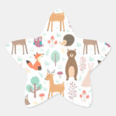 Kinder stekelbosdieren Porcupine Deer Brown Beer Ster Sticker (Voorkant)