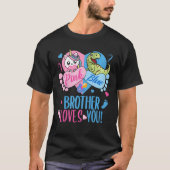 Kinder stekelroze of blauwe roer houdt van je dino t-shirt (Voorkant)