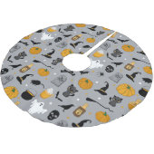 Kinder stekelstaarten, pompoenen en katten, grijs kerstboom rok (Gekanteld)