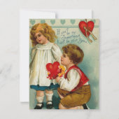 Kinder stel van vintage valentijn feestdagenkaart (Voorkant)