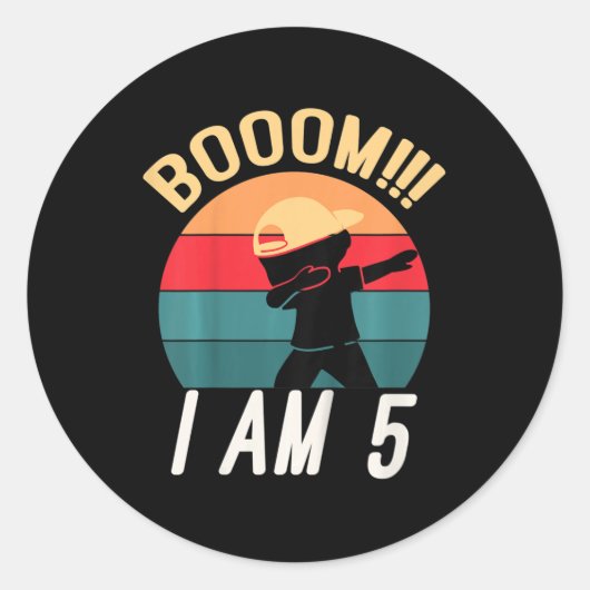 Kinder sterfdag 5 jaar oud ronde sticker (Voorkant)