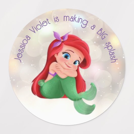 Kinder Stickers / Labels - Zeemeermin en Eenhoorn  (Design 2)