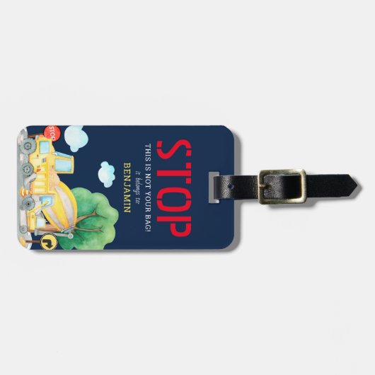 Kinder STOP VOOR Kute Construction Bagagelabel (Voorkant horizontaal)