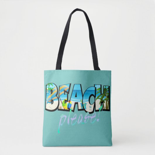 Kinder strand alsjeblieft! tote bag (Voorkant)
