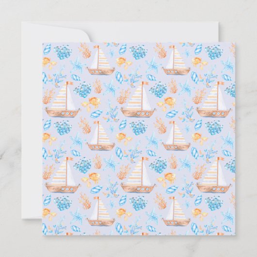 kinder strand eerste verjaardag uitnodiging (Achterkant)