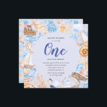 kinder strand eerste verjaardag uitnodiging<br><div class="desc">nautische verjaardagsuitnodiging met een prachtige waterverf van zeeen met boten en zeeschalen. Kies tussen verschillende achtergronden en meng en pas met punten van dit collectie voor een volledige ervaring aan. Bekijk onze winkel voor meer objecten uit dit collectie.</div>