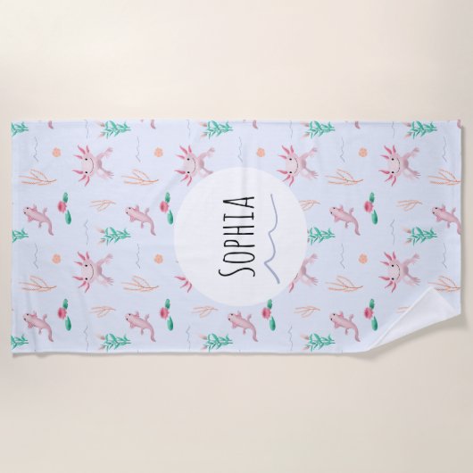 Kinder strand van het Meisjes Modern en Cute Axolo Strandlaken (Voorkant)