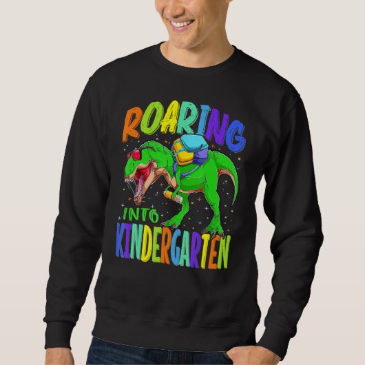 Kinder strating in Kindergarten Dinosaur Rex Boys Trui (Voorkant)