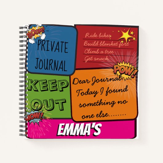 Kinder stripboekenkrant notitieboek (Voorkant)