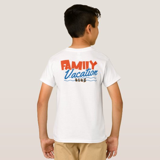 Kinder Sunset Family Cruise Sinaasappel PERSONALIS T-shirt (Achterkant volledig)