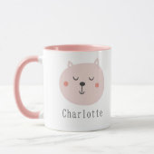 Kinder super schattige twee toonroze Kitten Aangep Mok (Links)