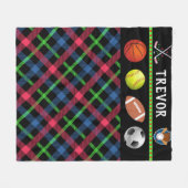 Kinder Super Sports Aangepast Fleece Deken (Voorkant (Horizontaal))