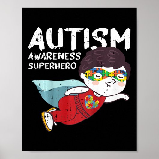 Kinder superheld kind autisme bewustzijnsgeschenke poster (Voorkant)