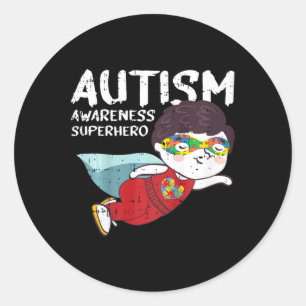 Kinder superheld kind autisme bewustzijnsgeschenke ronde sticker