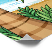 Kinder Surfen Tropisch Strand Fun Zomer Oceaan Poster (Hoek)